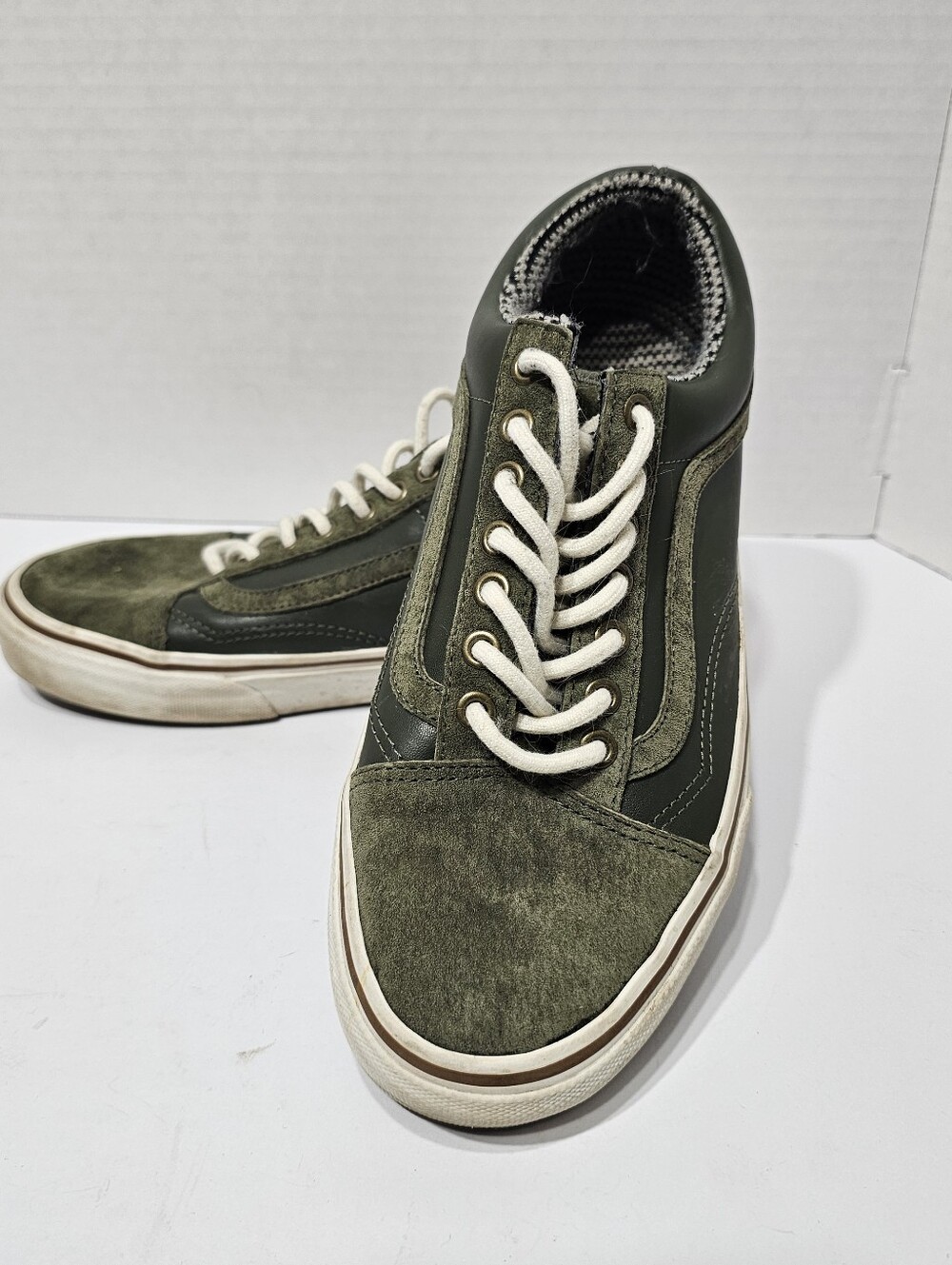 Vans Sk8 Low Green Suede Sneakers Mens Sz 8